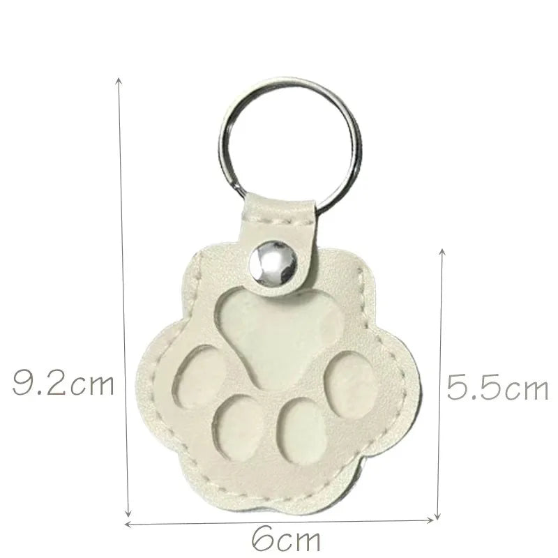 Paw Shape Memorial Leather Pet Hair Storage Bag Multifunctional Portable Keychain for Cat and Dog Hair Memorial Gift