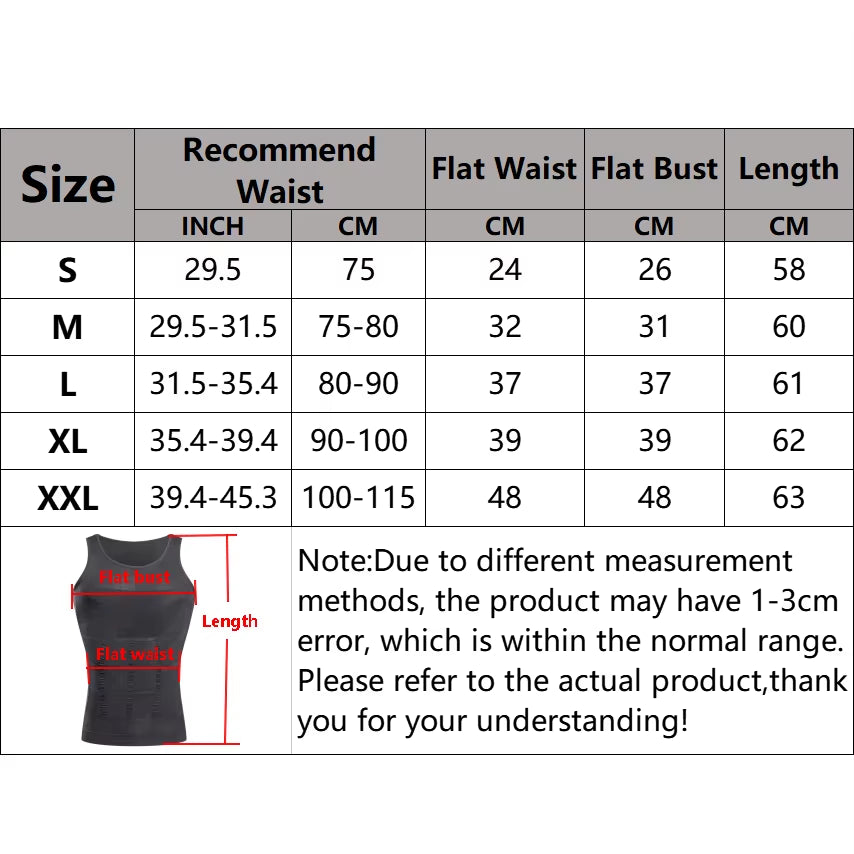 Men's Slimming Vest - Premium Body Shaper Waist Cincher for Optimal Tummy Control and Enhanced Silhouette