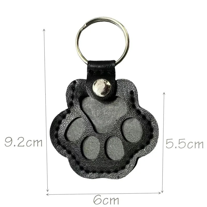 Paw Shape Memorial Leather Pet Hair Storage Bag Multifunctional Portable Keychain for Cat and Dog Hair Memorial Gift