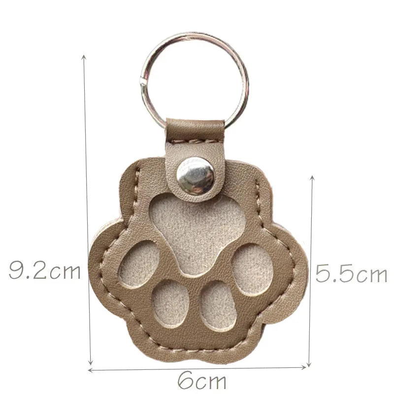 Paw Shape Memorial Leather Pet Hair Storage Bag Multifunctional Portable Keychain for Cat and Dog Hair Memorial Gift