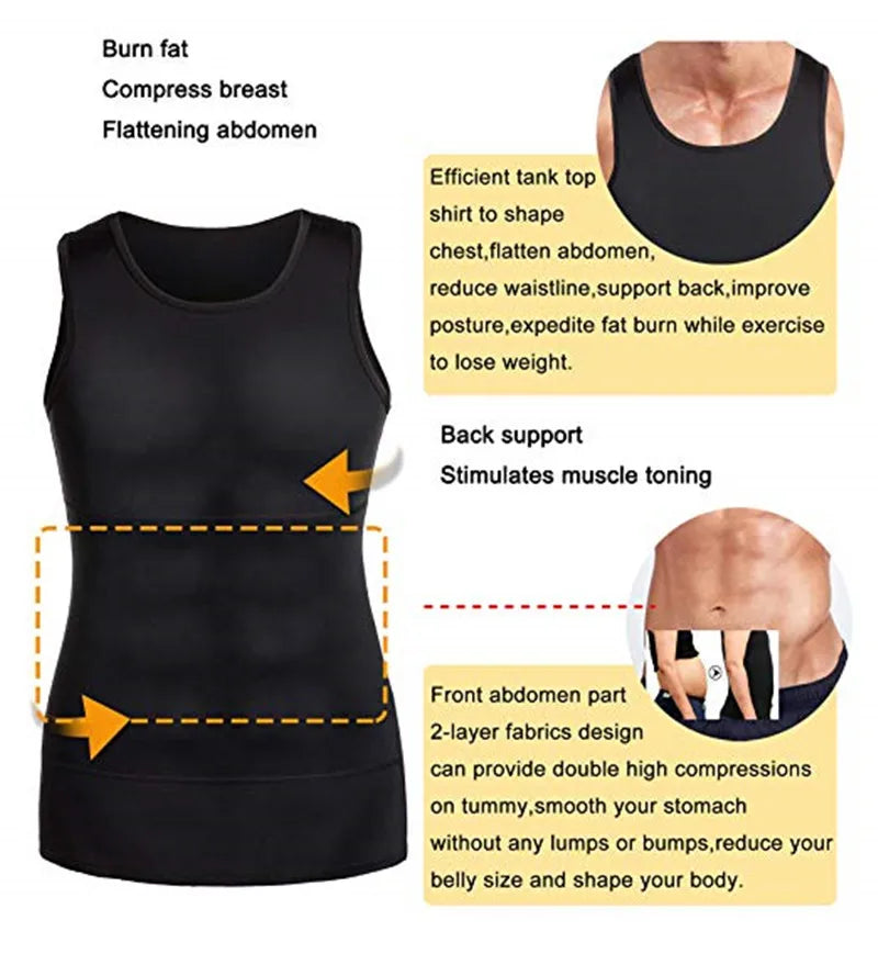 Men's Slimming Vest - Premium Body Shaper Waist Cincher for Optimal Tummy Control and Enhanced Silhouette