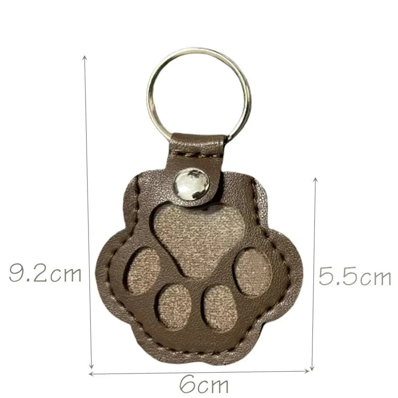 Paw Shape Memorial Leather Pet Hair Storage Bag Multifunctional Portable Keychain for Cat and Dog Hair Memorial Gift