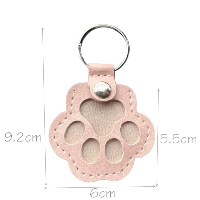 Paw Shape Memorial Leather Pet Hair Storage Bag Multifunctional Portable Keychain for Cat and Dog Hair Memorial Gift